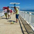 En Ballenita limpiaron diferentes espacios para los días del feriado.
