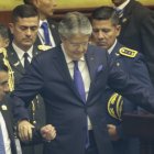 El Presidente Lasso durante su intervención en el pleno de la Asamblea Nacional