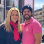 La presentadora con su esposo durante uno de sus viajes.