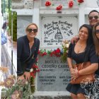 Sus amigos acudieron al cementerio, luego de la misa.