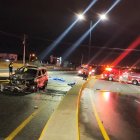 En la calzada terminaron Angelo y su acompañante. El chofer del auto huyó.