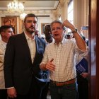 El alcalde de Guayaquil, Aquiles Álvarez, junto al presidente, Guillermo Lasso