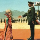 Gráfico referencial de un posible contacto con extraterrestres.