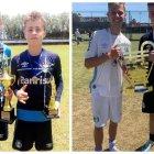 Marcão junto a su hermano gemelo. Cuando tenían 9 años, Marcão era el que tenía menor estatura.