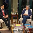 El senador estadounidenses Marco Rubio en una vista a Ecuador junto al Presidente, Guillermo Lasso