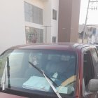 El carro en el que se movilizaban los funcionarios.