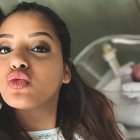 Grace Castro con su segunda hija Ariah Grace, en Nueva Jersey