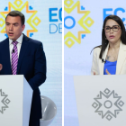 González y Noboa tratan economía, seguridad y política en debate presidencial de Ecuador.