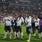 La celebración de los jugadores de Liga de Quito tras conseguir la clasificación a la final de la Copa Sudamericana.