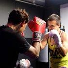 Marlon Vera y Daniel Noboa en medio de un entrenamiento.