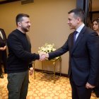 Volodymyr Zelenskyy, Presidente de Ucrania y Daniel Noboa, Presidente de Ecuador.