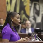 La Fiscal General, Diana Salazar, durante una rendición de cuentas en la Asamblea Nacional.