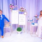 La Polilla y Gabriela Ramírez el día de su boda.