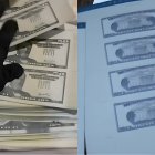 Capturas de pantalla de los billetes de 20 y 50 doláres que imprimía la máquina falsificadora