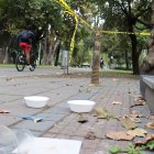 Pese a la cercanía de los tachos, hay personas que prefieren abandonar los desechos en los diferentes senderos del parque.