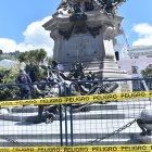 La intervención en el monumento se inició y no hay paso para los ciudadanos.