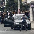 Así quedó el vehículo de la víctima, en Manta.