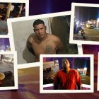 Ariel Armando Garrido Torres (en el centro, sin camiseta), alias Loco Ariel, fue detenido presuntamente luego de una persecución. Él habría caído de una moto.