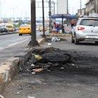 Este viernes 13 de septiembre, aún quedaban manchas ocasionadas por el fuego.