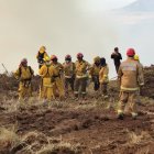 Bomberos quedaron atrapados en medio del fuego y el espeso humo, en Sigchos.