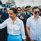 Marcela Aguiñaga y Daniel Noboa estuvieron en la sesión solemne por los 204 de provincialización del Guayas.