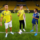 Cristiano Ronaldo, Mr. Beast y un fan del futbolista.