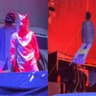 La figura de cartón de Daniel Noboa ha sido usada en manifestaciones y recientemente en un concierto del QuitoFest.