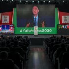 El presidente de FIFA Gianni Infantino en el Congreso de FIFA realizado en diciembre