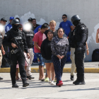 Los sospechosos fueron presentados en las intalaciones del cuartel modelo.
