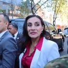 La vicepresidenta suspendida de Ecuador, Verónica Abad, a su llegada a la audiencia en Quito.