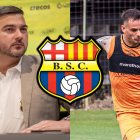 Antonio Álvarez (i), presidente de Barcelona SC, y Octavio Rivero, delantero torero.