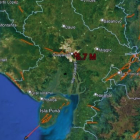 El epicentro del sismo del 12 de enero de 2025.