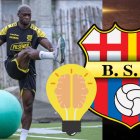 Felipe Caicedo en la pretemporada con Barcelona en Manta.