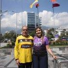 Leonel y Carolina Aumala, padre e hija, hinchas de Barcelona SC.