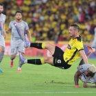 Octavio Rivero de Barcelona SC, falló un penal en el primer tiempo ante El Nacional.