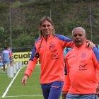 El seleccionador Sebastián Beccacece durante el entrenamiento de la Tricolor.