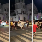 "Jesús" se mandó una patada voladora durante viacrucis y el suceso de volvió viral en redes.