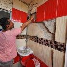 En otras casas quedaron cuarteaduras que afectaron gravemente las estructuras.