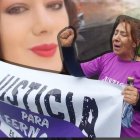 Piedad Rodríguez, madre de María Fernanda López, llora mientras pide justicia por el crimen de su hija.