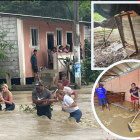 En unos sectores, el agua alcanzó metro y medio de inundación.