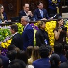 El Secretario del Departamento de Salud y Servicios Sociales de los Estados Unidos, Robert F. Kennedy, a su llegada a la Asamblea Nacional de Ecuador.