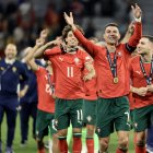Cristiano Ronaldo celebró su tercer título con la selección de Portugal.