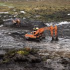 Así luce la zona del Antisana donde ocurrió el deslizamiento que destruyó la tubería principal de abastecimiento de agua.