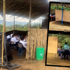 En el cantón Eloy Alfaro, por daños en una escuela, decenas de alumnos tienen clases en aulas improvisadas.