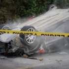 Accidente. En estas condiciones quedó el auto que accidentado que cobró dos vidas.