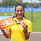 La ecuatoriana Gabriela Vargas con la medalla de bronce de los Juegos Mundiales 2025.