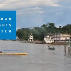 Puerto fluvial en el Parque Nacional Yasuní. Fotografía de archivo.