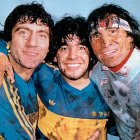 Miguel Ángel Brindisi, Diego Armando Maradon y Hugo Gatti.