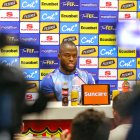 El jugador de la selección Ecuador, Enner Valencia, en su última rueda de prensa en Guayaquil.