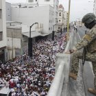 La marcha convocada por el Gobierno de Daniel Noboa estuvo organizada bajo el lema de paz y justicia.